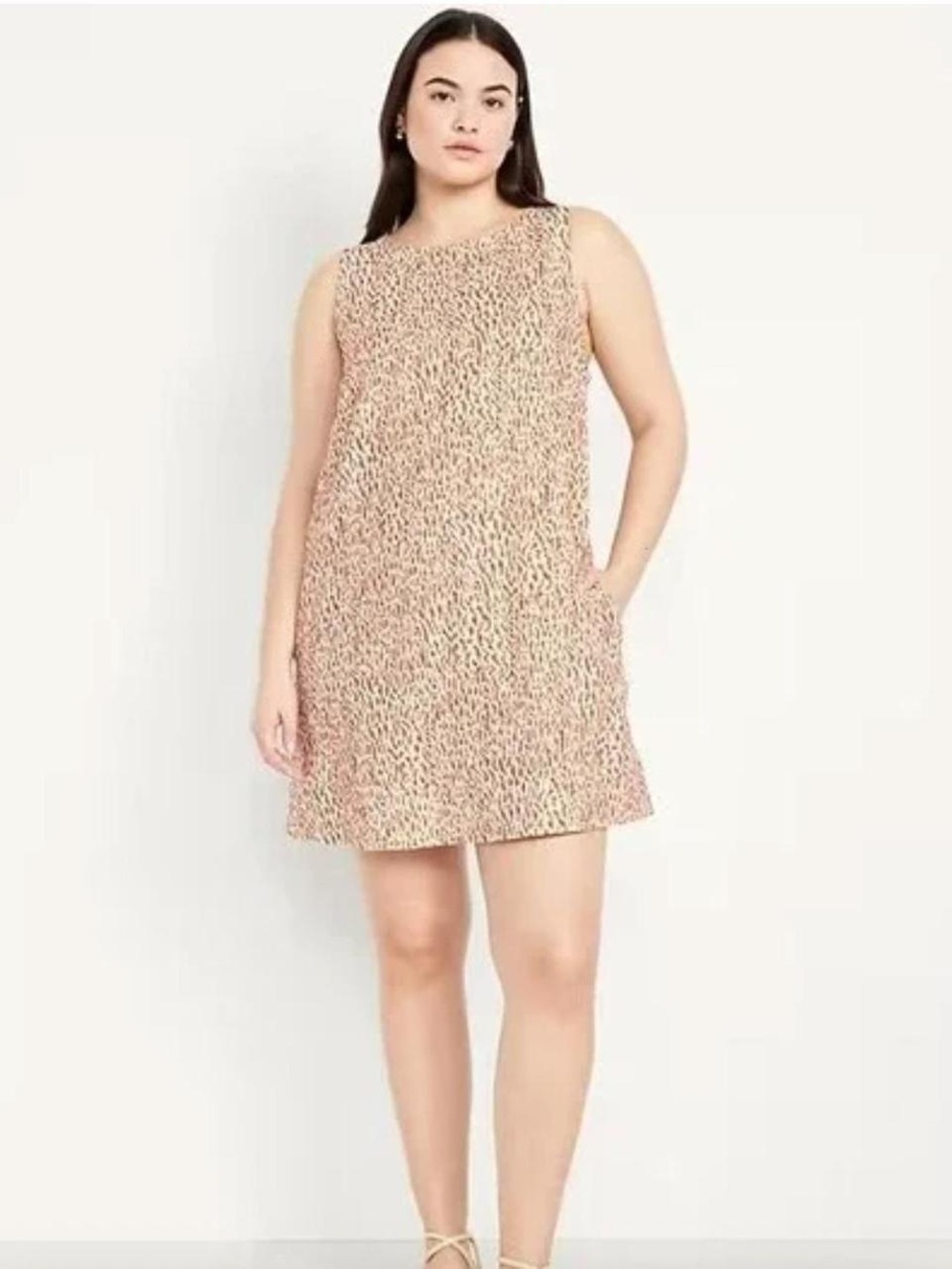NWT Old Navy Animal Print Linen Blend Shift Dress
